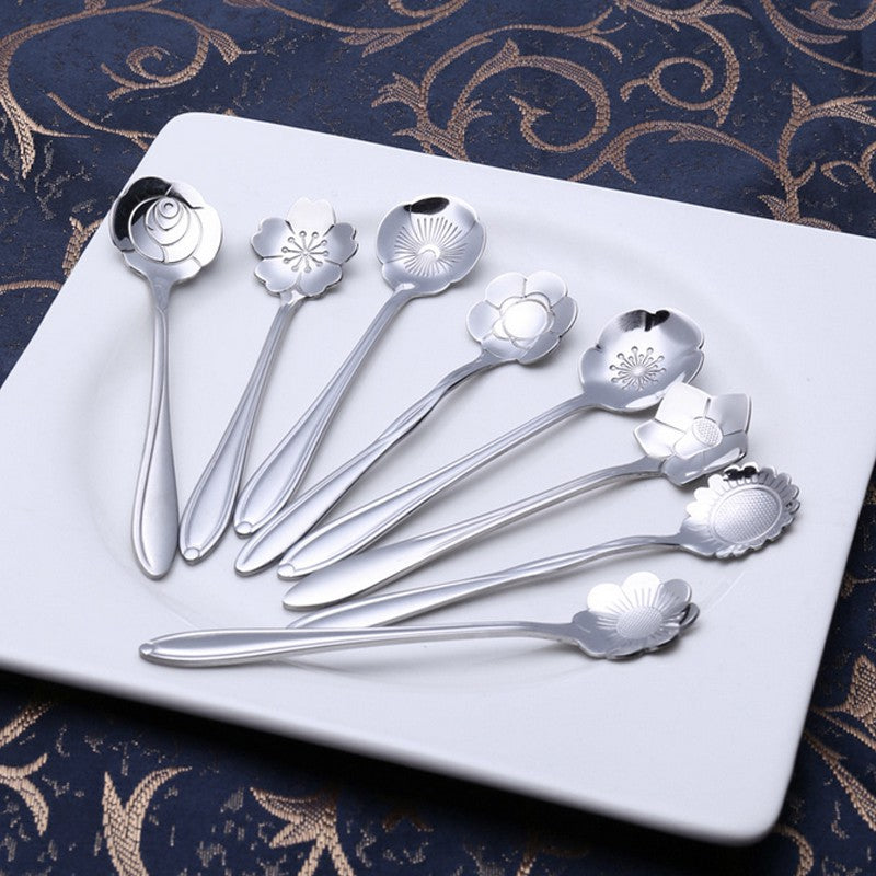 Flower Demitasse Spoons (8-Piece Set)