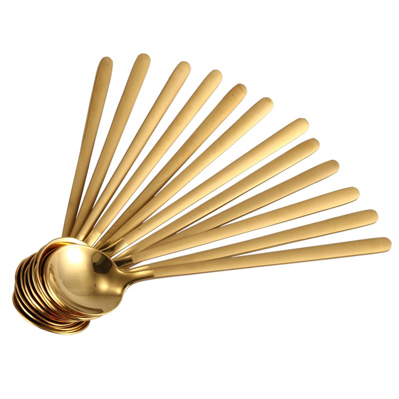 Gold Round Demitasse Spoons (12-Piece Set)